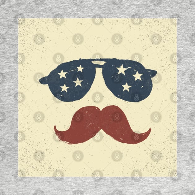 Sunglasses with stars and moustache by AMK Stores